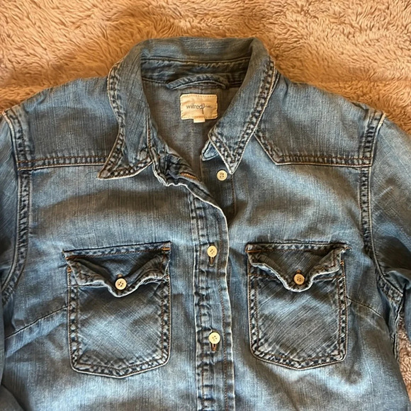 Wilfred Free denim button down shirt - Picture 2 of 9